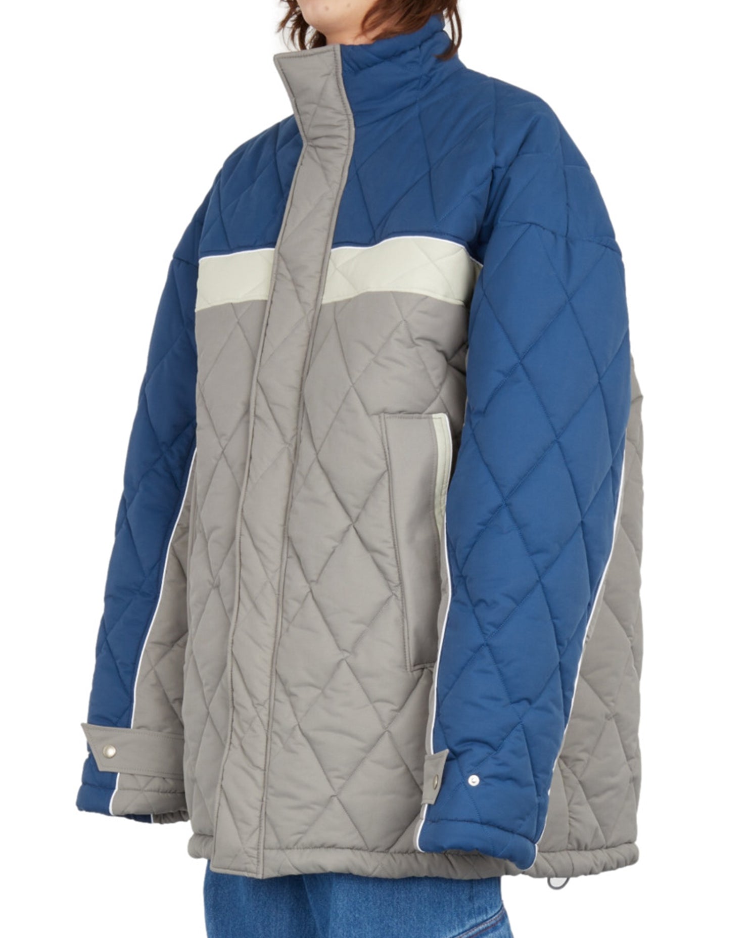 SNOW QUILTED TRACK TOP